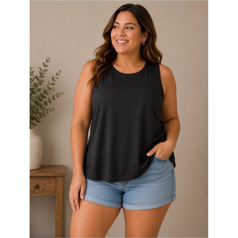 Ideology Black Sleeveless Tank Top Size XL NWT